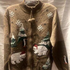 Tiara Brown Knit Sweater